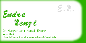 endre menzl business card